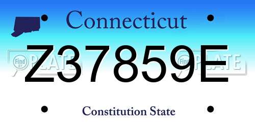 Z37859E Connecticut License Plate
