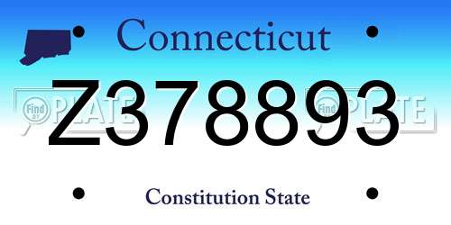 Z378893 Connecticut License Plate