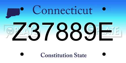 Z37889E Connecticut License Plate