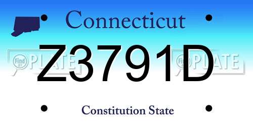 Z3791D Connecticut License Plate