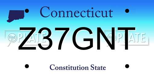 Z37GNT Connecticut License Plate