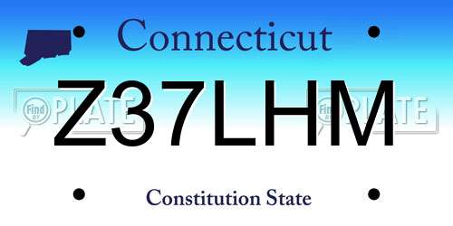 Z37LHM Connecticut License Plate