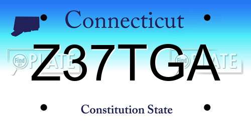 Z37TGA Connecticut License Plate