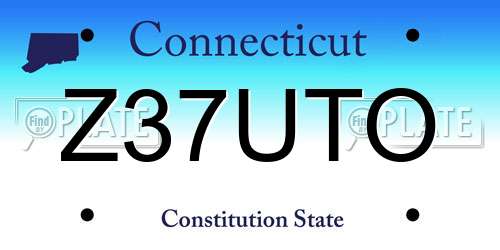 Z37UTO Connecticut License Plate