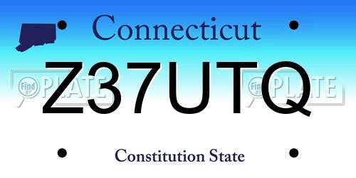 Z37UTQ Connecticut License Plate