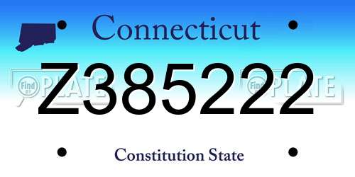 Z385222 Connecticut License Plate