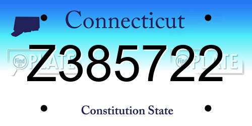 Z385722 Connecticut License Plate