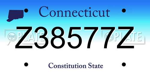 Z38577Z Connecticut License Plate