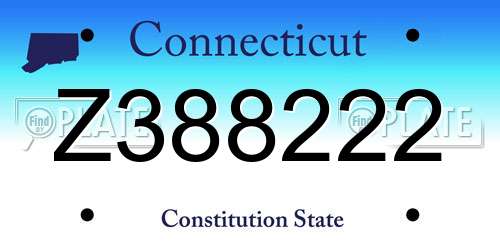 Z388222 Connecticut License Plate