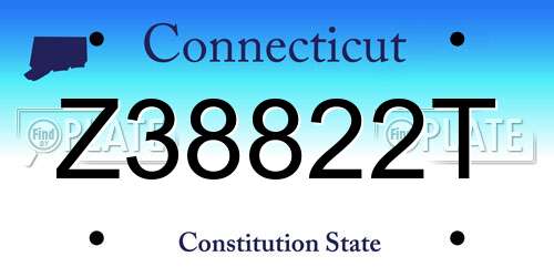 Z38822T Connecticut License Plate