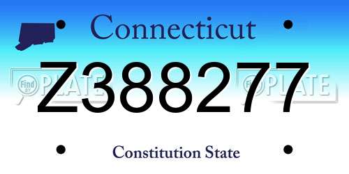 Z388277 Connecticut License Plate