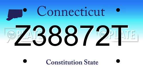 Z38872T Connecticut License Plate
