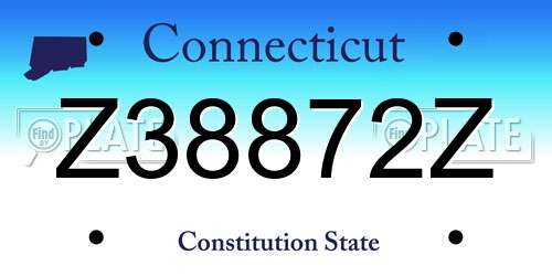 Z38872Z Connecticut License Plate