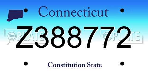 Z388772 Connecticut License Plate