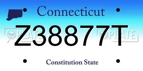 Z38877T Connecticut License Plate