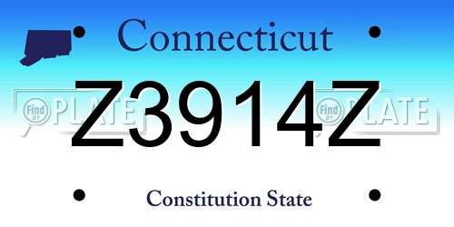 Z3914Z Connecticut License Plate