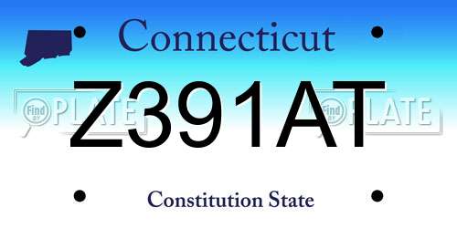Z391AT Connecticut License Plate