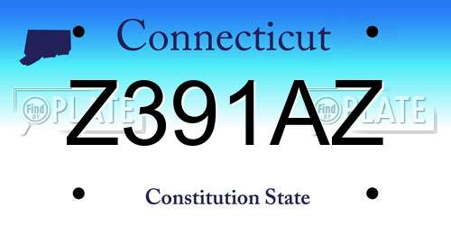 Z391AZ Connecticut License Plate