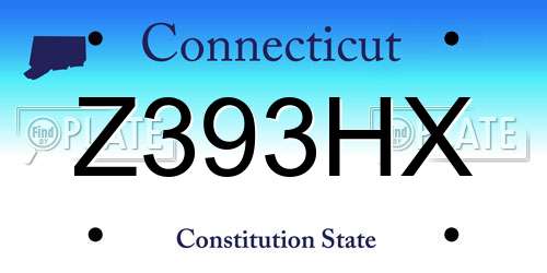 Z393HX Connecticut License Plate