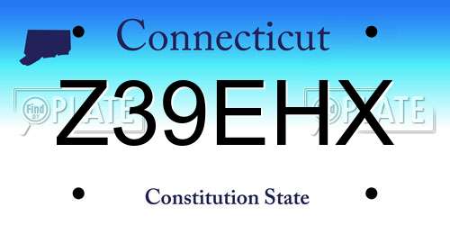 Z39EHX Connecticut License Plate