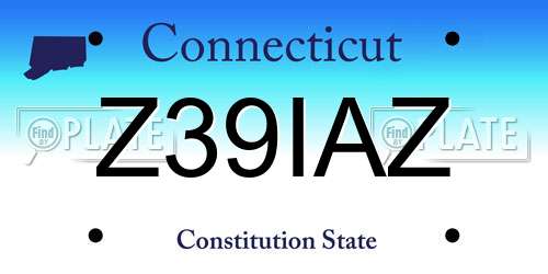 Z39IAZ Connecticut License Plate