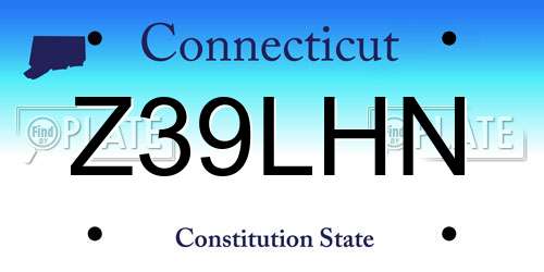 Z39LHN Connecticut License Plate