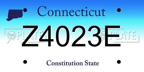 Z4023E Connecticut License Plate