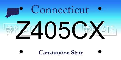 Z405CX Connecticut License Plate