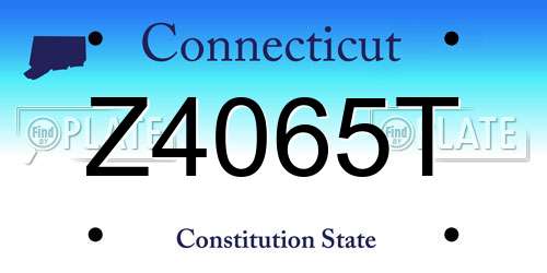 Z4065T Connecticut License Plate