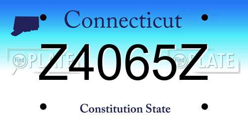 Z4065Z Connecticut License Plate