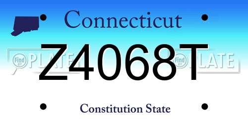 Z4068T Connecticut License Plate