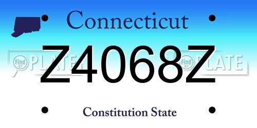 Z4068Z Connecticut License Plate