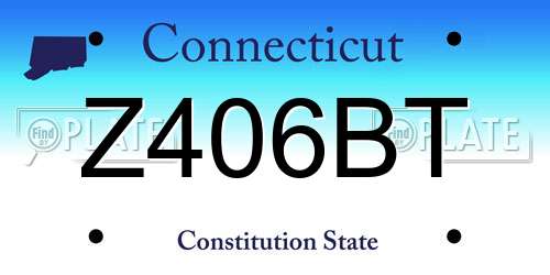 Z406BT Connecticut License Plate
