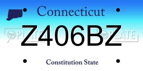 Z406BZ Connecticut License Plate