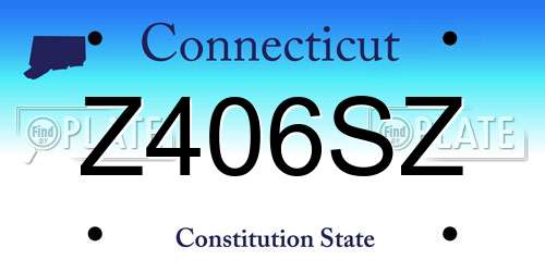 Z406SZ Connecticut License Plate