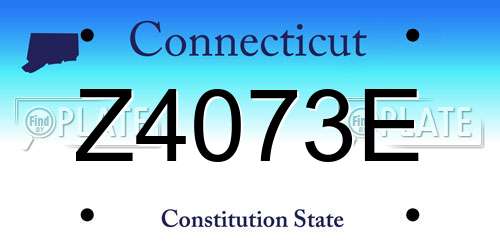 Z4073E Connecticut License Plate