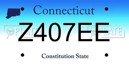 Z407EE Connecticut License Plate
