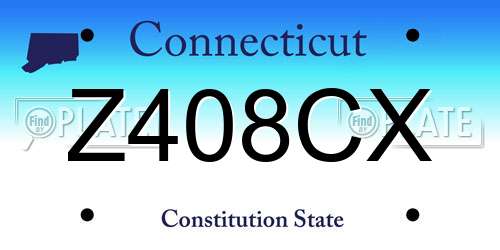 Z408CX Connecticut License Plate