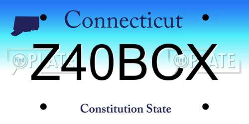 Z40BCX Connecticut License Plate