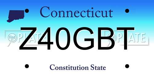 Z40GBT Connecticut License Plate