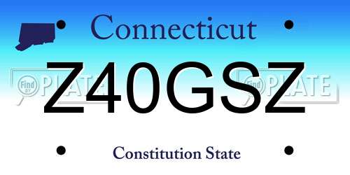 Z40GSZ Connecticut License Plate