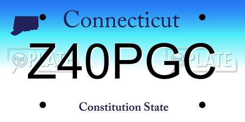 Z40PGC Connecticut License Plate