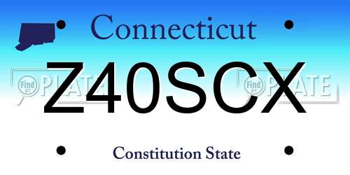Z40SCX Connecticut License Plate