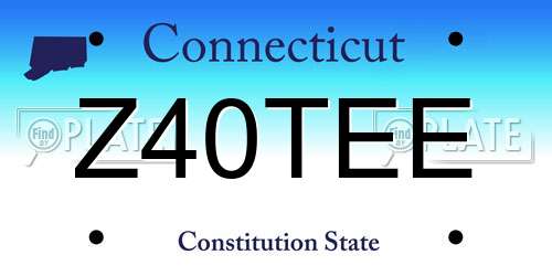 Z40TEE Connecticut License Plate