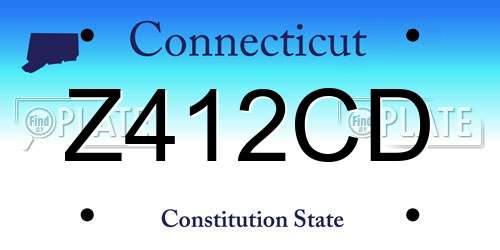 Z412CD Connecticut License Plate