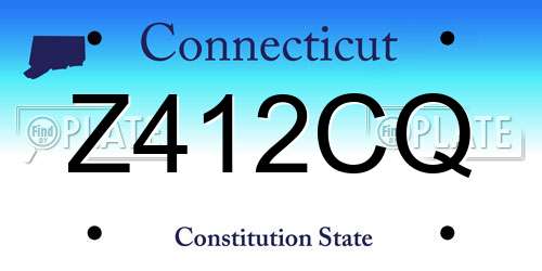 Z412CQ Connecticut License Plate