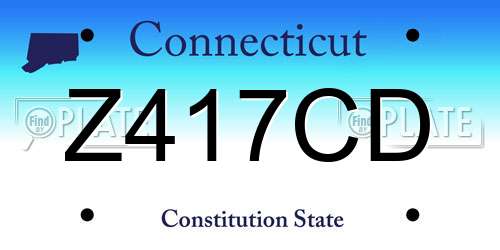 Z417CD Connecticut License Plate