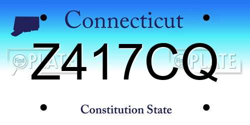 Z417CQ Connecticut License Plate
