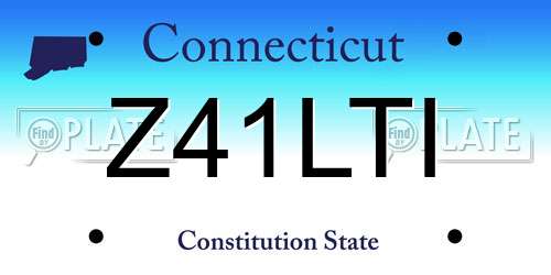 Z41LTI Connecticut License Plate