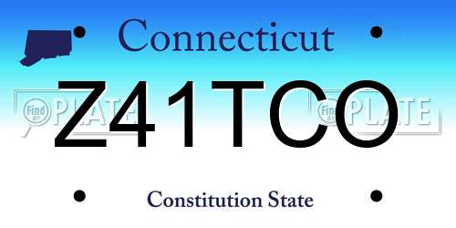 Z41TCO Connecticut License Plate